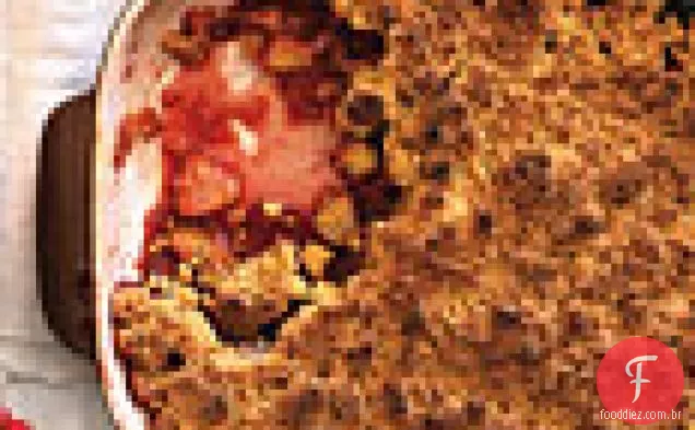 Maçã-Cranberry crocante com polenta Streusel cobertura