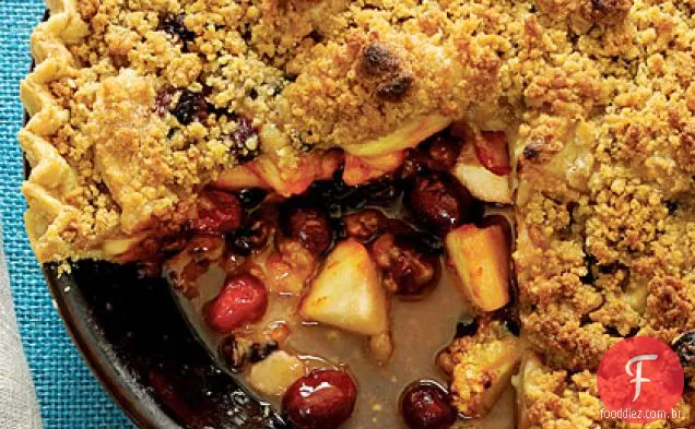 Torta de maçã-Cranberry-groselha com cobertura Francesa