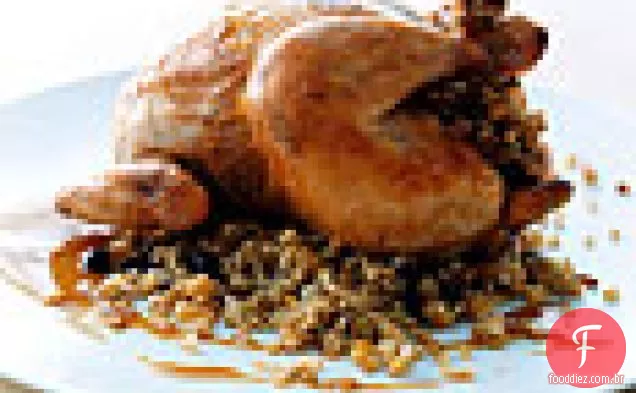 Poussins torrados com recheio de trigo verde