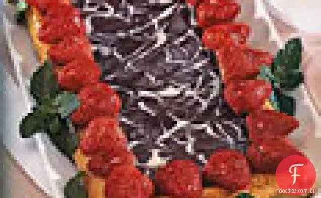 Chocolate Marmorizado e Galetas de morango