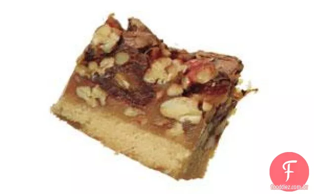 Barras de Pecan com data de Chocolate