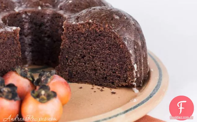 Bolo De Caqui Temperado Com Tâmaras E Esmalte De Limão