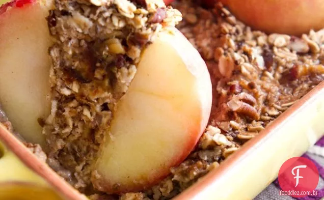 Maçãs Assadas Recheadas Com Canela Data Pecan Aveia