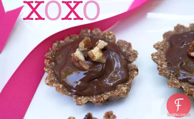Tartes De Noz-Pecã De Chocolate Cru Sem Glúten