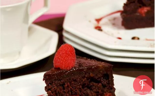 Raspberry Ganache Fudge Cake