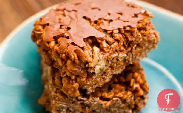 Barras Crocantes Dobro Nutty Do Arroz Do Chocolate
