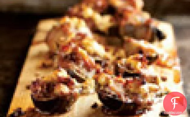 Figos aplainados com Pancetta e queijo de cabra