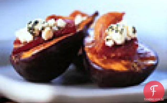 Figos frescos com Bacon e queijo de cabra