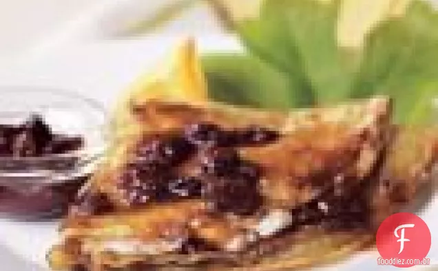 Crepes De Queijo De Cabra Com Geléia De Figo