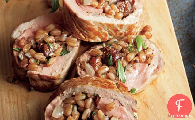 Carne de porco com figos e Farro
