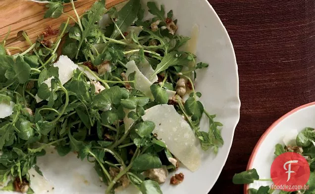 Salada verde mista com molho de Iogurte De Figo