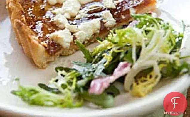 Saboroso Figo E Torta De Queijo De Cabra