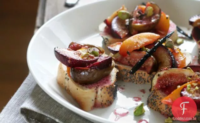 Frutas Torradas De Baunilha Bruschetta
