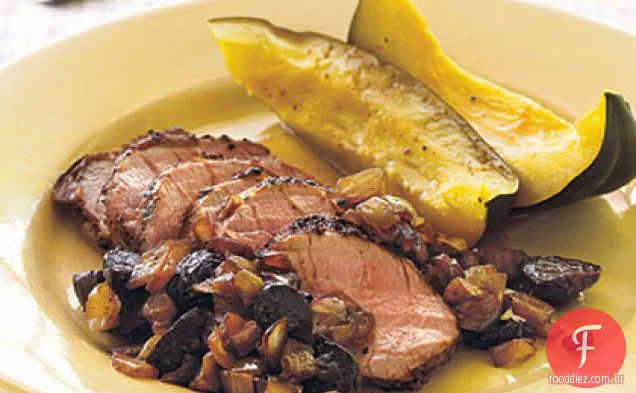 Lombo de porco com cebola balsâmica-Figo Relish