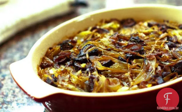 Queijo De Cabra Assado Com Cebola Caramelizada E Figos De Missão