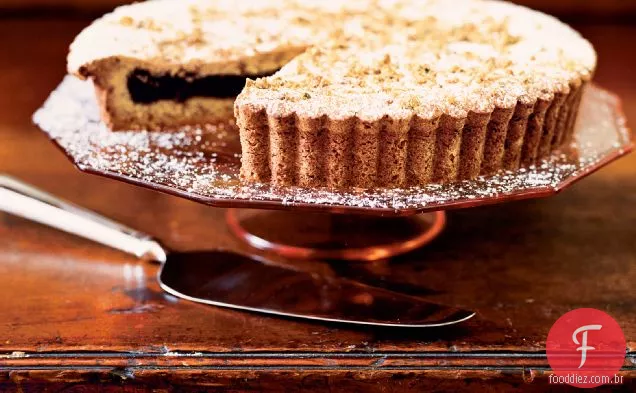 Torta de figo com crosta de pistache