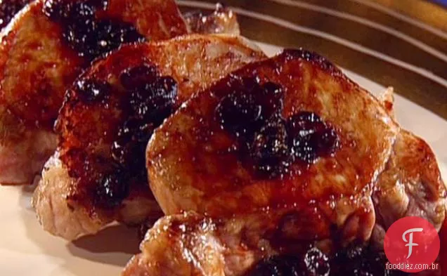 Lombo de porco desossado com esmalte de Cranberry de Vinho Tinto