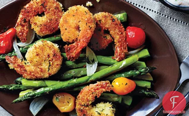 Camarão Herbed crocante com cebolinha Aioli