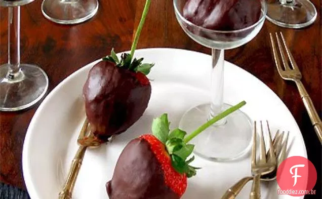 Chili Chocolate Mergulhado Morangos