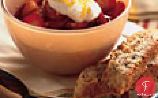 Morangos com açúcar de limão e xarope de lavanda