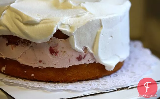 Bolo De Sorvete De Baunilha Morango