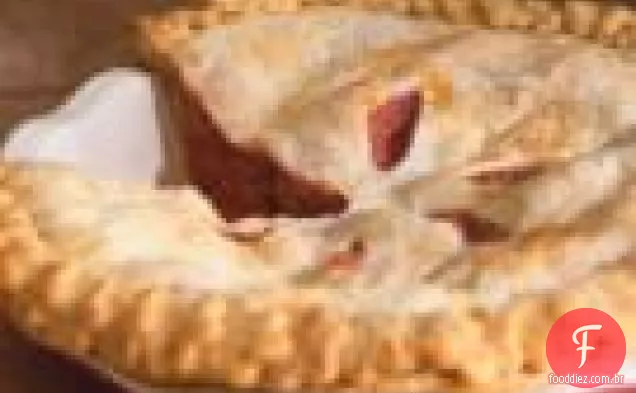 Torta de morango e ruibarbo