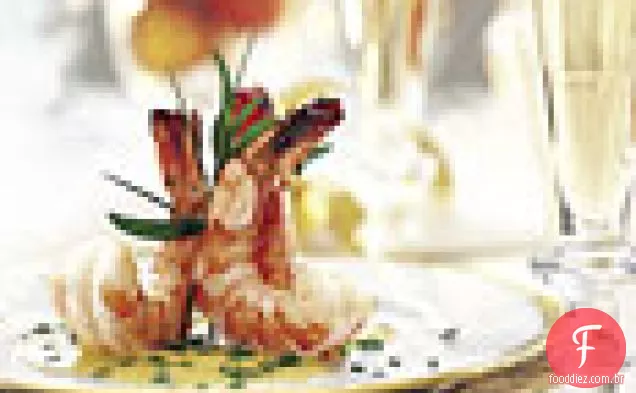 Camarão marinado com champanhe Beurre Blanc