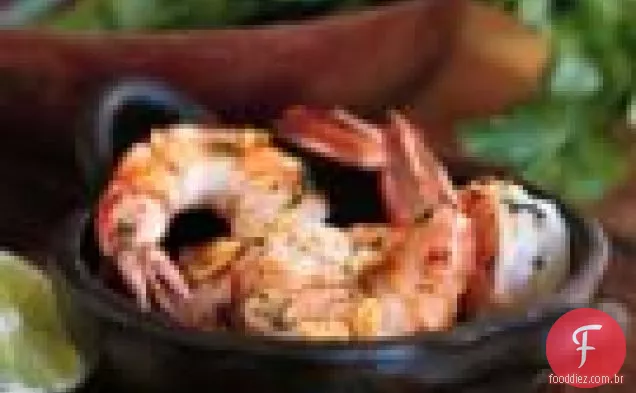 Camarão frito rápido com alho Tostado doce