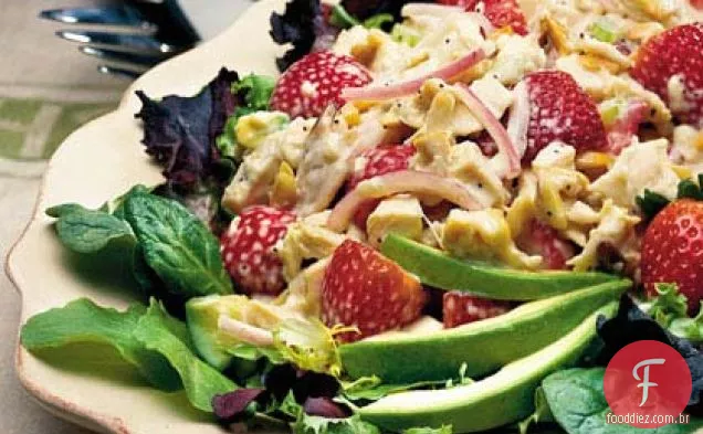 Salada de frango e morango