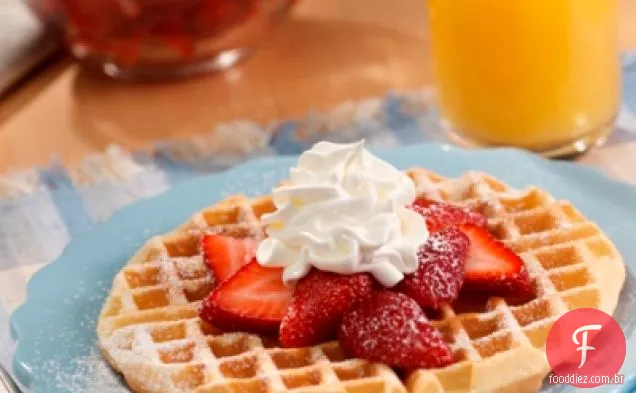 Waffles Com Morangos Frescos