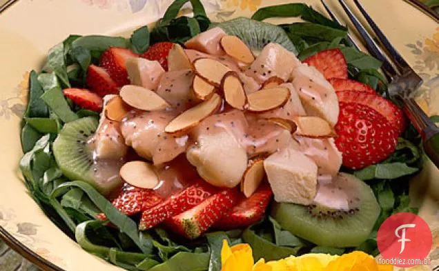 Frango-Espinafre-Salada De Morango