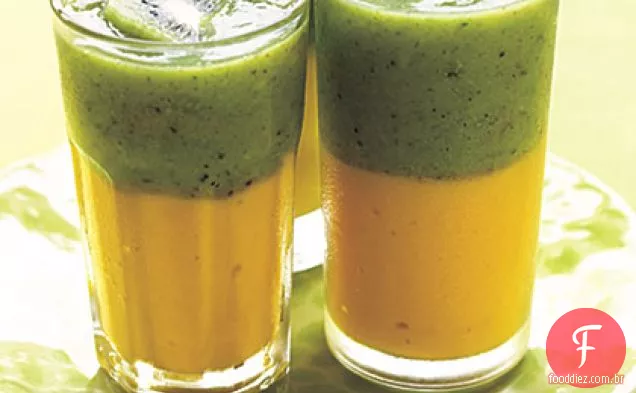 Chá verde-Smoothie de Kiwi e manga
