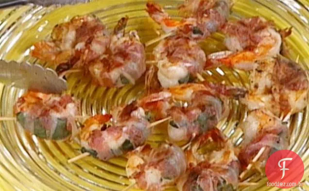 Camarão enorme de Elsa com sálvia e Pancetta