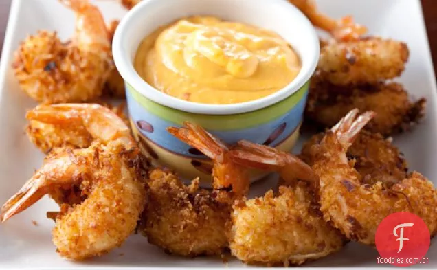 Coconut Shrimp Poppers Com Chili Mango Cream