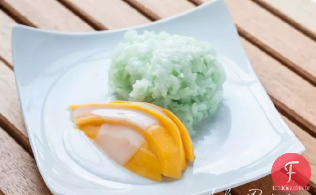 Arroz Pegajoso Verde Tailandês Com Manga