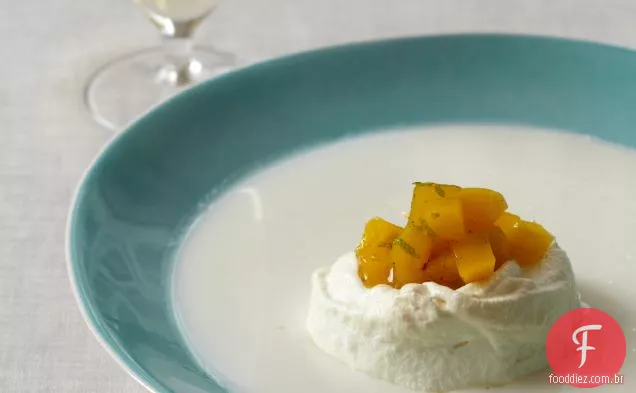 Ilha flutuante com leite de coco e Chutney de Manga