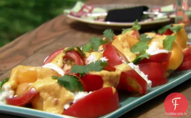 Salada Caprese com molho de Manga assado
