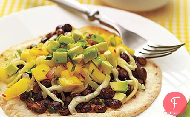 Feijão preto e manga Tostadas