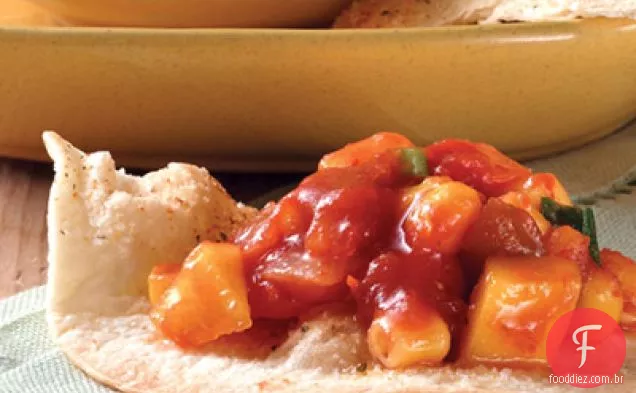 Tortilla Cracker Pão Com Salsa De Manga