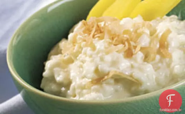 Pudim De Arroz De Coco Com Manga
