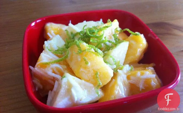 Salada De Manga De Maçã Com Molho De Limão Gengibre