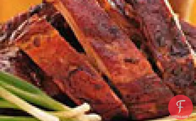 Spareribs de cozimento lento com marinada de Manga-Chutney