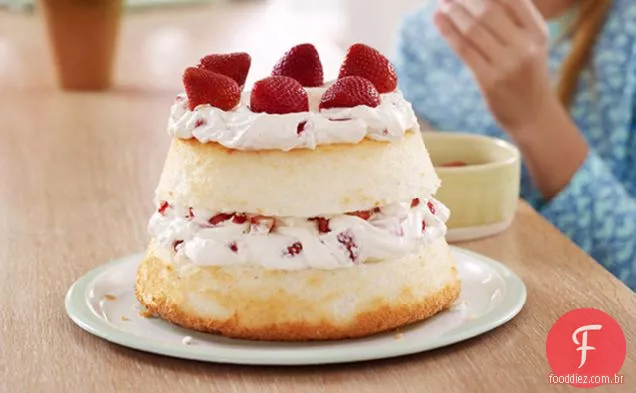 Bolo De Comida De Anjo De Morango