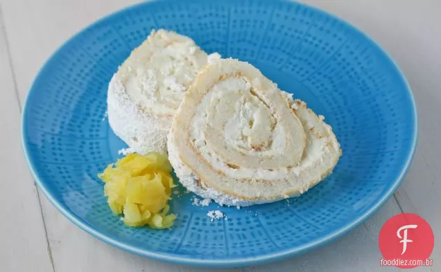 Pina Colada Angel Food Cake Roll