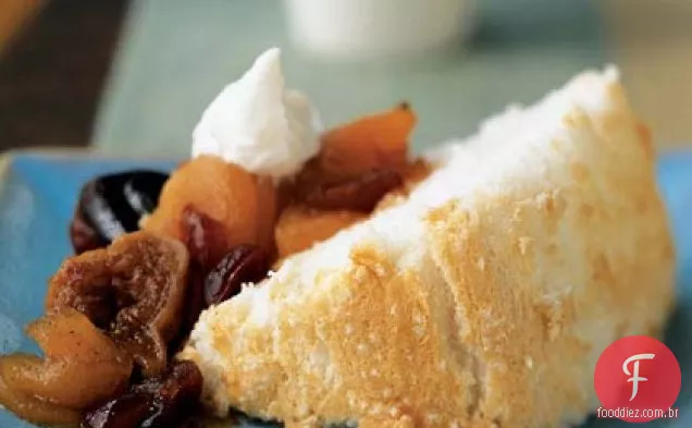 Bolo de comida de anjo com compota de Frutas De Outono