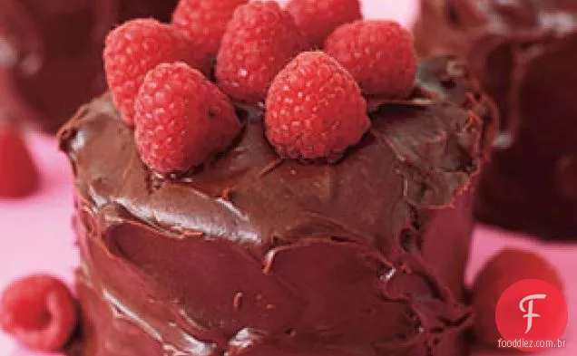 Bolo de comida de anjo de framboesa-chocolate