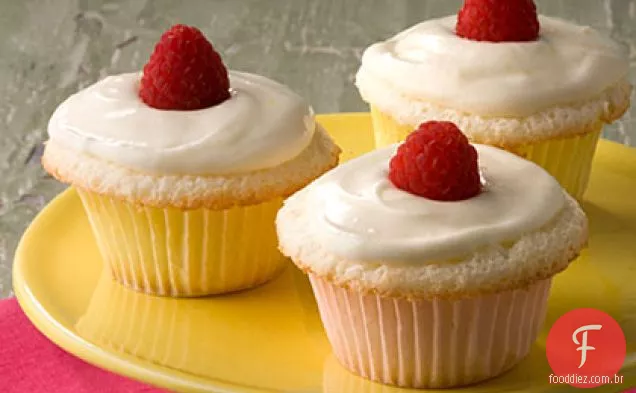Limão-Framboesa Anjo Comida Cupcakes
