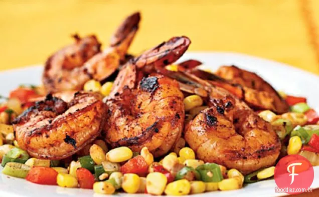 Camarão espanado de três Chile com sabor rápido de milho
