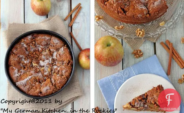 Bolo de maçã de noz (sem glúten)