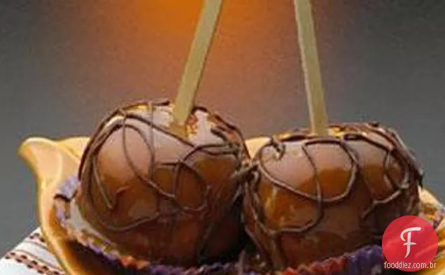 Maçãs de caramelo da teia de aranha de Hershey